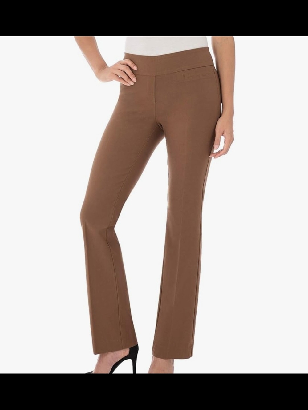 REKKUNA Women’s Brown Stretch Bootcut Pants NWT LARGE